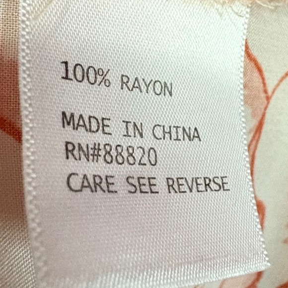 C&C California Women Floral Print Blouse Tunic Small Orange Boho Tropical Ruffle - Picture 4 of 5